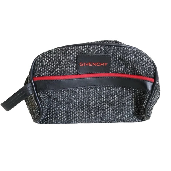 Givenchy VINTAGE 80s Tweed Dopp Kit Toiletry Travel Cosmetic Make Up Pouch Bag